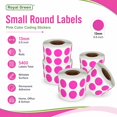thumbnail image 4 of Small Round Labels Pink Color Coding 1/2 inch (0.5) - 5 Rolls - 5400 Pack - Circle Labels Stickers 13mm by Royal Green, 4 of 5