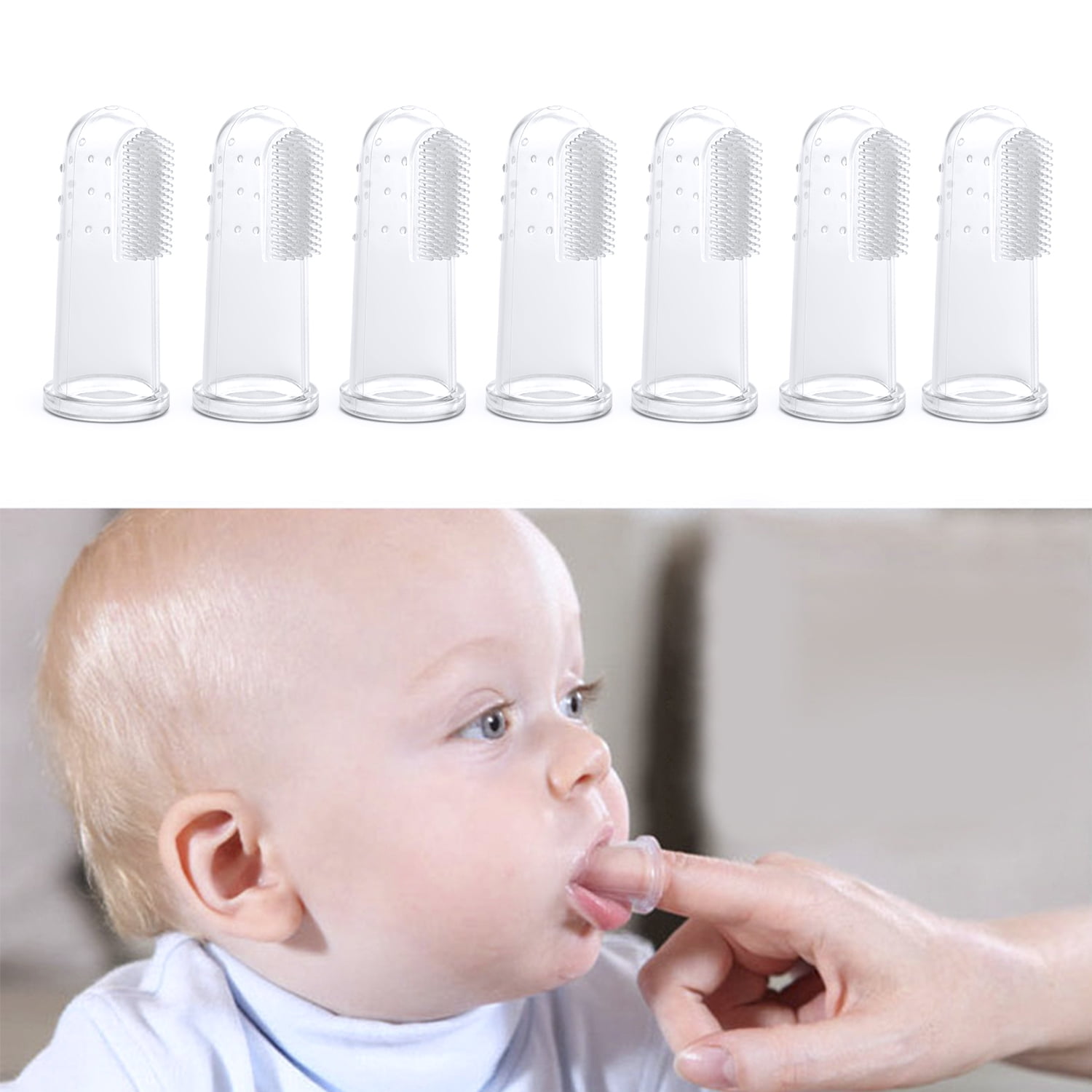 Wonderliving 7 pack baby finger toothbrush,Finger Toothbrush and