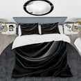 thumbnail image 2 of Designart "Noir Curves in Silk Fractal Patterns IV" Abstract Fractal Bedding Covert Set - Abstract Black Modern Bed Set With 2 Shams, 2 of 5