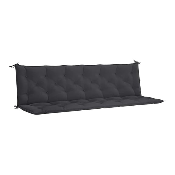 REKHH Indoor/Outdoor Bench Cushions 2 pcs, Patio Loveseat Cushions, Porch Swing Seat Cushions, Non-Slip, Water-Repellent, Breathable, Resilient, Black 78.7"x19.7"x2.8" Oxford Fabric