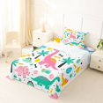 thumbnail image 5 of Homewish Funny Dino Twin Sheets,Kawaii Wild Dinosaur Bedding,Pink,3-Piece,1 Fitted Sheet and 1 Pillowcase, 5 of 6