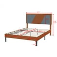thumbnail image 2 of Gewnee Queen Size Platform Bed Frame with Upholstered Headboard,Solid Wood Slats Support,Adjustable Headboard for 8-14" Mattress,Sturdy Center Legs,No Box Spring.Orange, 2 of 8
