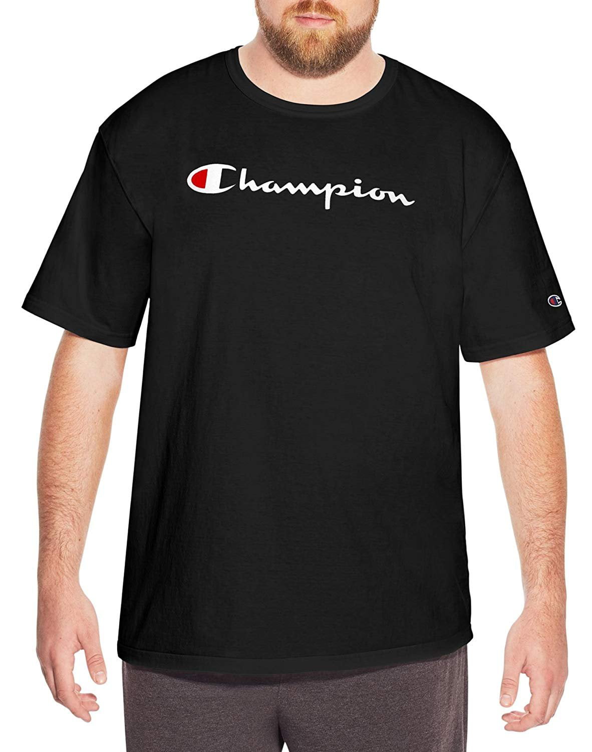 Champion - Champion Mens Big Tall Cotton Graphic Tee, XLT, Black ...