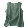 thumbnail image 7 of oqasdz Tank Tops for Women Plus Size Sleeveless Crew Neck Tank Shirts Loose Solid Color Thin Breathable Tunic Layering Shirt Casual Summer,Green,S, 7 of 7