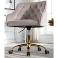 thumbnail image 2 of Desk Chair Modern Swivel Accent Velvet Office Chair, Adjustable Armchair with Gold Base, Modern Leisure Arm Chair for Living Room/Bed Room(Gray), 2 of 8