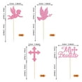 24 Pack Spanish Mi Bautizo Cupcake Toppers with Glitter Cross Angel