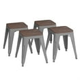 thumbnail image 3 of Flash Furniture Kai Series 18"H Square Backless Dining Barstool, Silver (Set of 4), 3 of 5