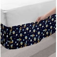 thumbnail image 2 of Space Bed Skirt, Cosmonaut Cat Flying to Outer Space Rockets Science Fiction Kitty Stars, Elastic Bedskirt Dust Ruffle Wrap Around for Bedding Decor, 4 Sizes, Pale Blue Mustard Indigo, by Ambesonne, 2 of 2