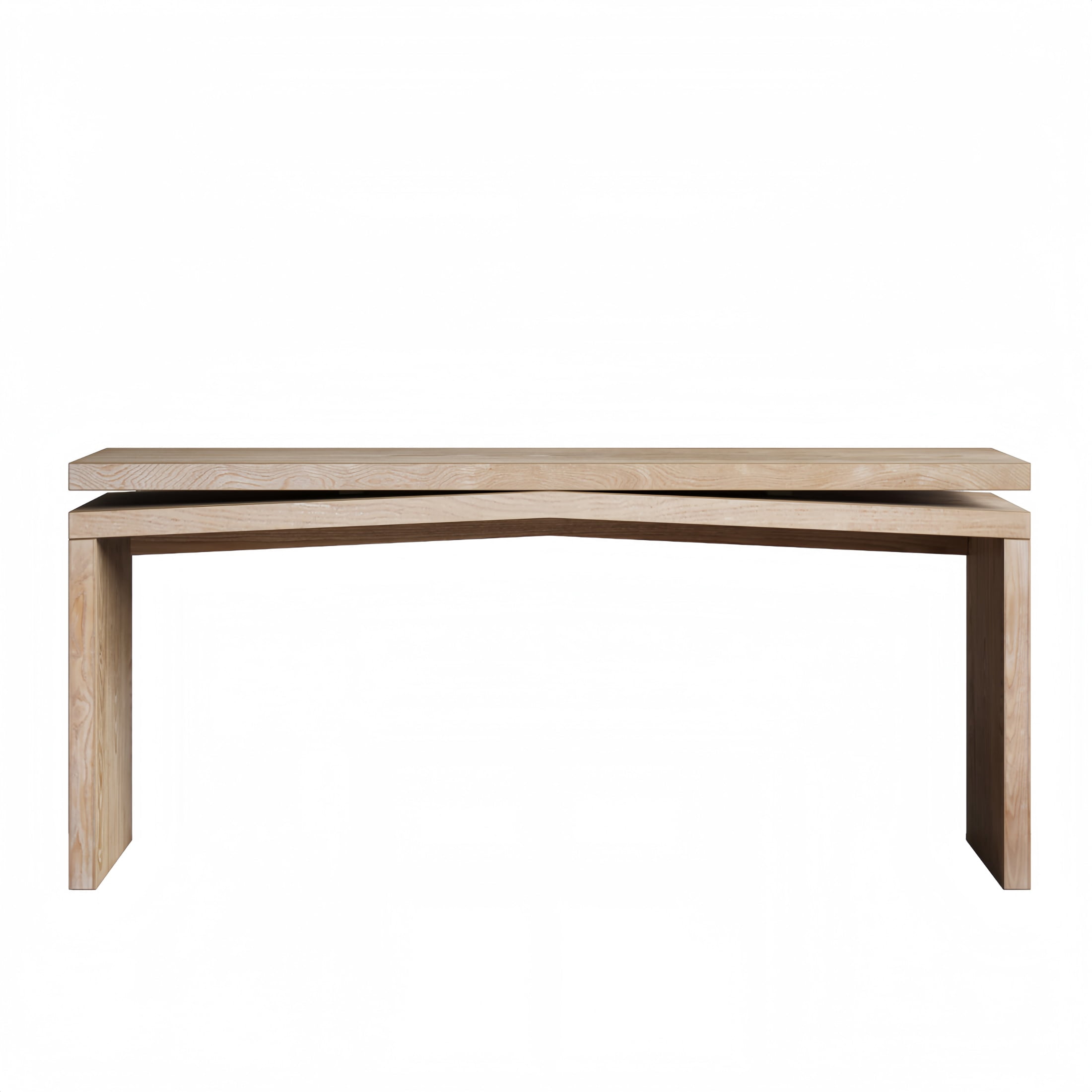 Atumcto 65" Long Console Table, Rustic Wood Entryway Sofa Table with Geometric Base for Living Room Hallway Behind Couch, Antique Natural