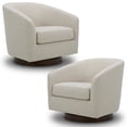 thumbnail image 5 of CHITA Swivel Accent Chair Set of 2, Fabric Round Barrel Arm Chair Living Room, Linen, 5 of 12