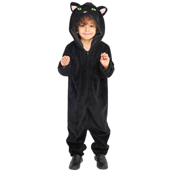 LIIPEE Kids Halloween Costumes Boys Girls Unisex Cute Onesies Black Cat Fancy Dress Up Clothes,XL