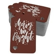 thumbnail image 1 of Inkdotpot Pack Of 50 Merry And Bright Christmas Favor Paper Tags Craft Real Silver Foil Hang Tags, 1 of 6