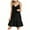 Black, variant on Sundress for Women 2025 -Spaghetti Strap V Neck Mini Dress Pleated Ruffle Flowy Vacation Beach Boho Dress XL
