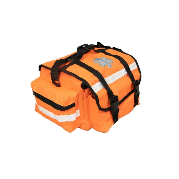 Primacare KB-RO74-OWM First Responder Bag for Trauma, Professional Multiple Compartment Kit Carrier for Emergency Medical Supplies, Orange, 17 x 7 x 9 inches