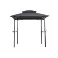 thumbnail image 1 of 5' x 8' Grill Gazebo Outdoor UV Resistant and Waterproof Fabric Canopy Tent with Hook and Bar Counters for Lawn, BBQ Double Tier Soft Top with Steel Frame for Backyard (Gray), 1 of 8