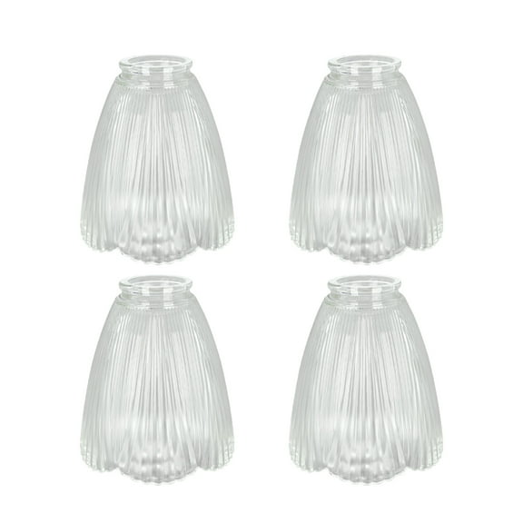 Aspen Creative 23061-4 Clear Transitional Style Replacement Glass Shade, 2-1/8" Fitter Size, 5-1/4" high x 4-7/8" diameter, 4 Pack