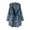 Blue, variant on Long Plus Size Women's Hooded Coat with Button Front and Deep Pockets
