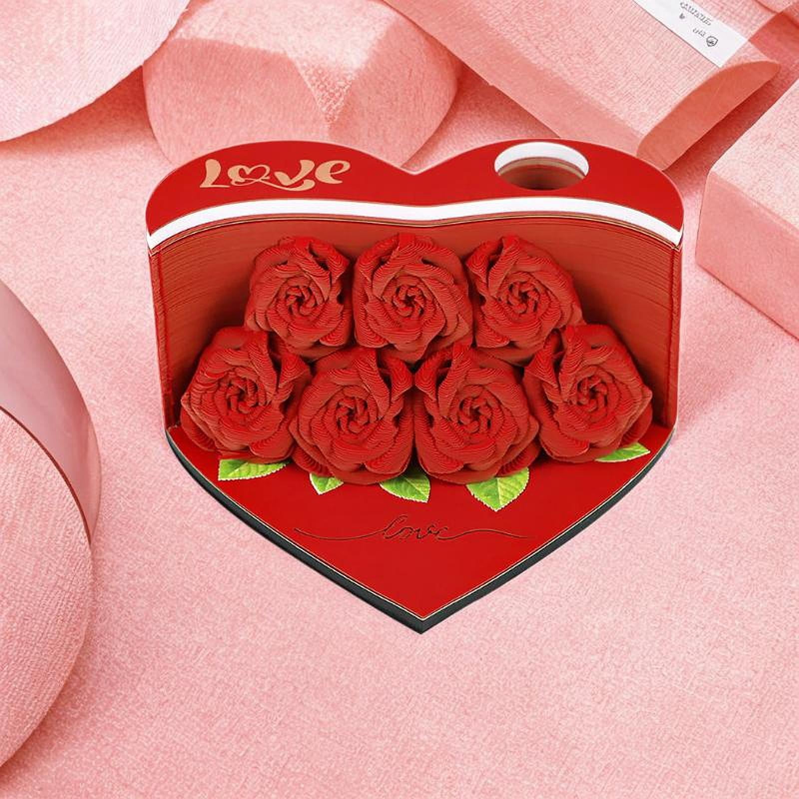 colaxi 3D Memo Pad Story Notepad Paper Carving Art 156 Pages Creative Decorative Notepad Note Pad for Home Living Room Decor Red
