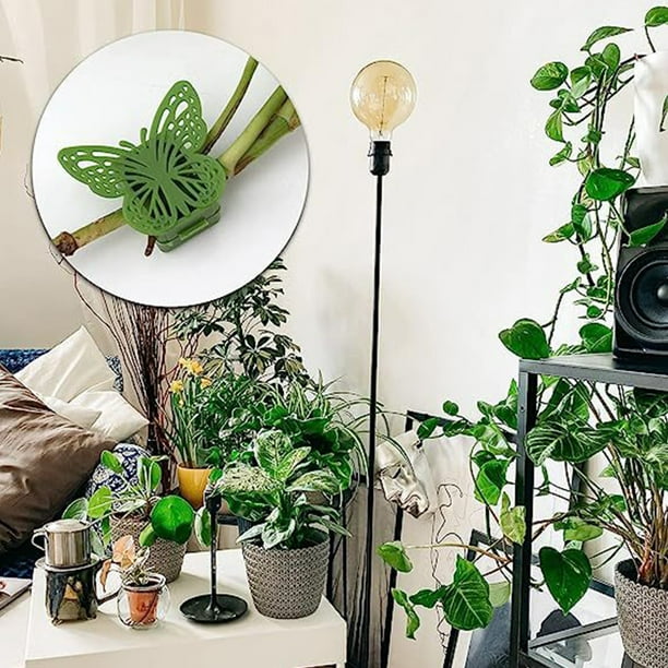 Soporte de pared para plantas trepadoras ZJT250118961, soporte para cables de plástico con forma de mariposa para hojas de parra | Organizador ecológico y duradero para el crecimiento de plantas