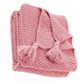 thumbnail image 2 of Wosthever Manta de sofá de punto suave con borla para cama, chal de siesta para oficina, funda decorativa para sofá Rosado, 2 of 6