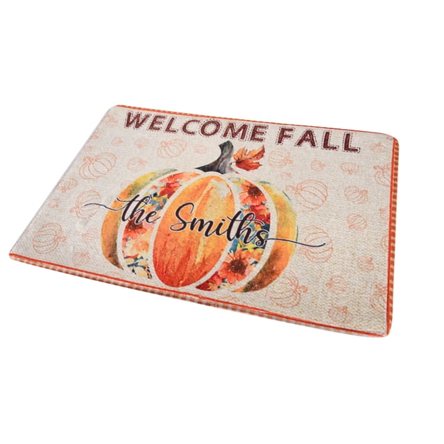 Pompotops Thanksgiving Doormat Autumn Pumpkins Floor Mat Corridor Kitchen Mat Soft Carpet Clearance