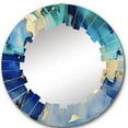 thumbnail image 2 of Designart "Luxury Blue and Gold Abstract Fluid Art VII" Fractals Round Wall Mirror - Modern Oval Printed Decorative Oversized Mirror - Multiple Color Options, 2 of 4