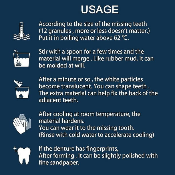 Teeth Repair Kit, Temporary Teeth replacement kit, Moldable False Teeth,  Thermal Fitting Beads for Snap On
