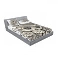 thumbnail image 3 of Ambesonne Colorful Fitted Sheet & Pillow Sham Set, Sketch Mexican, Twin, Dimgrey and White, 3 of 3