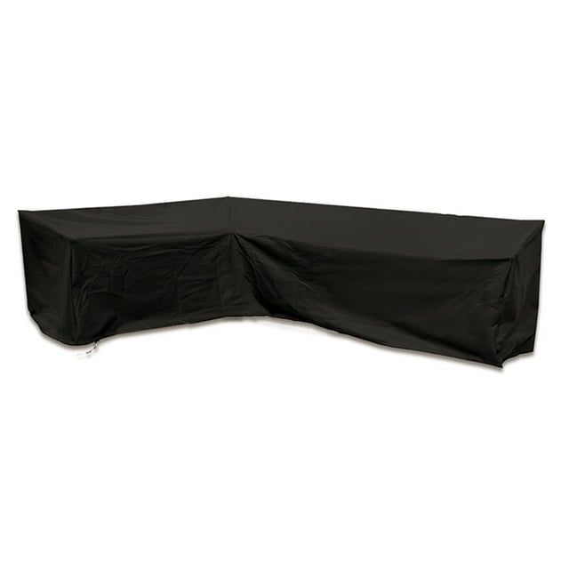 Funda para sofá seccional de exterior, poliéster 210D, impermeable y a prueba de polvo, protector de muebles de patio, universal para todas las estaciones, resistente al viento (forma de L)