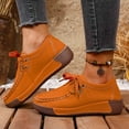 thumbnail image 4 of Platform Wedge Penny Loafers Fashion Sneakers for Women 2025 Fall Suede Wide Width Casual Walking Shoes, 4 of 7