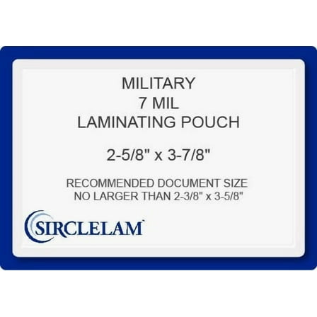 SircleLam 7 Mil Laminating Pouches, Military Size, 100 Count, 1 Pack