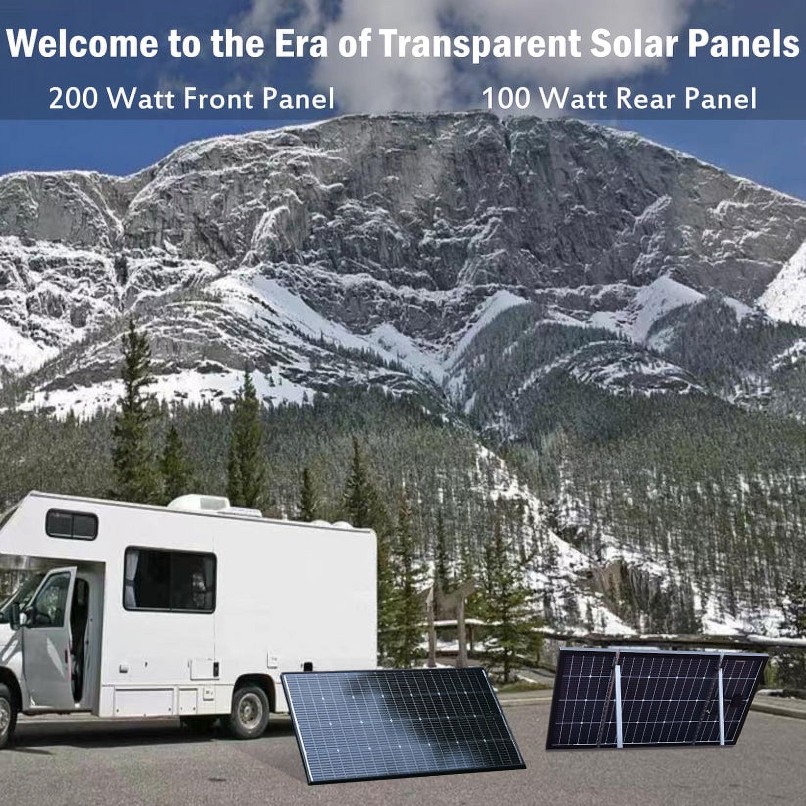 JJN Bifacial 200 Watt Solar Panels 12V 10BB Monocrystalline Solar Panel High Efficiency Solar Module for RV Home Battery Charging Farm Trailer Camper Marine Off Grid System Single Piece