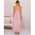 thumbnail image 5 of Merokeety Womens Summer Dresses Boho Spaghetti Strap Square Neck Linen Blend Maxi Sundress Pink l, 5 of 6