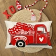 thumbnail image 5 of Valentines Day Lumbar Pillow Cover 12x20 Inch Be Mine Red Truck Love Hearts Lip Decorations Valentine Farmhouse Home Decor Throw Pillows Cushion Case for Sofa Couch Bedroom, 5 of 6