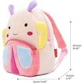 thumbnail image 2 of Mochila para niños pequeños Mochilas de animales del zoológico Linda bolsa de felpa Dibujos animados 10 "Bolsa de libros preescolar para 1-6 años Niñas Niños Mariposa oso de fresa  Juguete, 2 of 3