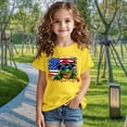 thumbnail image 3 of FamilyThread Toddler Kids Boys Girls American Flag Cotton T-shirt Fashion Cute Round Neck Print Tee Short Sleeve For 3-9 Years, 3 of 8