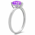 thumbnail image 4 of 2 ct Heart Cut Natural Amethyst Solitaire 14K White Gold Womens Engagement Ring, 4 of 6