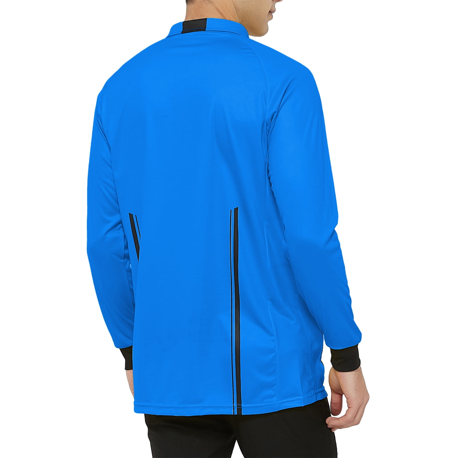 TOPTIE Men's Official Soccer Long Sleeve Referee Jersey USSF Pro Uniform-Blue-L