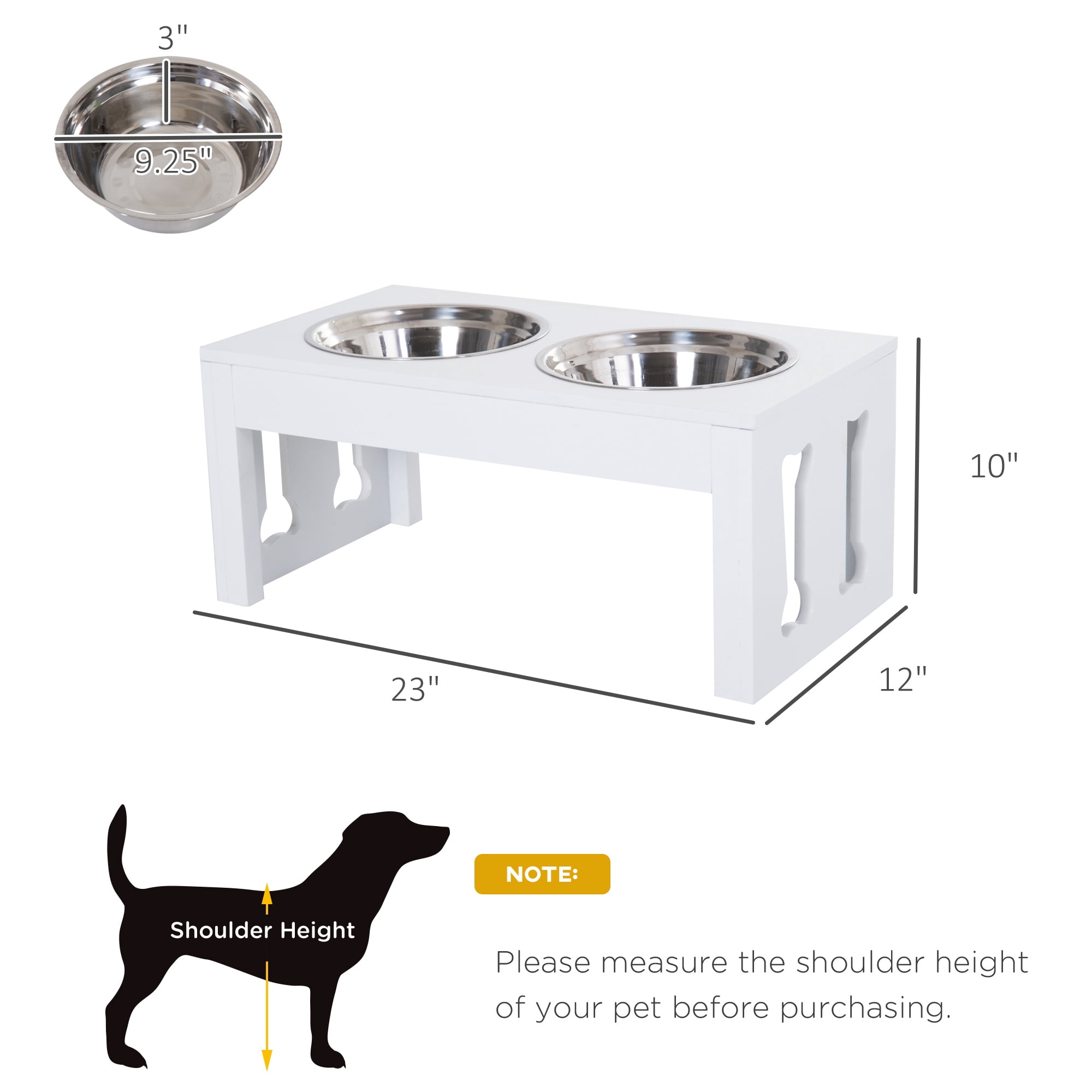 Elevated Feeding Station, Raised Dog Bowls Stand Pet Food Bowl Stand