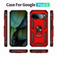 thumbnail image 7 of Dteck Case for Google Pixel 9 Pro / 9, with Finger Ring Holder Kickstand, Military Grade Stand Cover Phone Cases Compatible for Google Pixel 9 Pro / 9, Red, 7 of 7