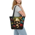 thumbnail image 6 of KLL Tote Bag for Women Butterfly Flower Plant Skull Print Shopping Grocery Reusable Bags for Office School Shopping Travel, 6 of 6