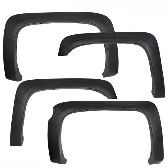 FIT FOR 07-13 CHEVY SILVERADO 1500 FENDER FLARES CREW CAB 5.8' BED BLACK SET 4PC