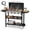 Silver griddle with shelf, variant on FLARO 30" 4-Burner Propane Griddle, 60000BTU Flat Top Gas Grill with Lid, Outdoor Bbq Camping Griddle, Black