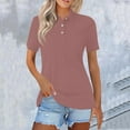 thumbnail image 2 of Women’s Casual Collared Shirt Summer Essential Lightweight Breathable Top Pink XL, 2 of 7