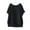 Black, variant on Fanxing Cotton Linen Tops for Women Loose Fit Beach Casual Work Tops 2025 Summer Short Sleeve Blouse S-2XL