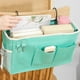 thumbnail image 4 of Organizador de bolsa de almacenamiento para literas superiores | Organizador de tela colgante con bolsillos grandes y pequeños | Cesta de lona para guardar cosas junto a la cama, ideal para dormi, 4 of 5