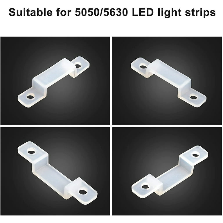 100Pcs Led Strip Fastener Fixing Clip For Light Strip Mounting Brackets Led  Strip Clips 10Mm Wide Waterproof Led Strip 