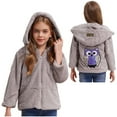 thumbnail image 2 of Aislor Kids Girls Zip Up Winter Warm Hooded Coats Fur Fleece Jacket Hoodies Sweatshirt Outwear Grey 12, 2 of 7