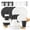 Black & White, variant on GPED 96 Pcs Imitation Rock Texture Wheat Straw Dinnerware Sets For 8, Unbreakable Plates and Bowls Sets, Plastic Dish Set, Travel Camping Cutlery Set, Dishwasher & Microwave Safe, Black & White