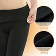 thumbnail image 3 of G&Y Fleece Lined Tights for Women - Opaque Warm Winter Tights, 2 Pack, Black & Navy Blue XL, 3 of 6
